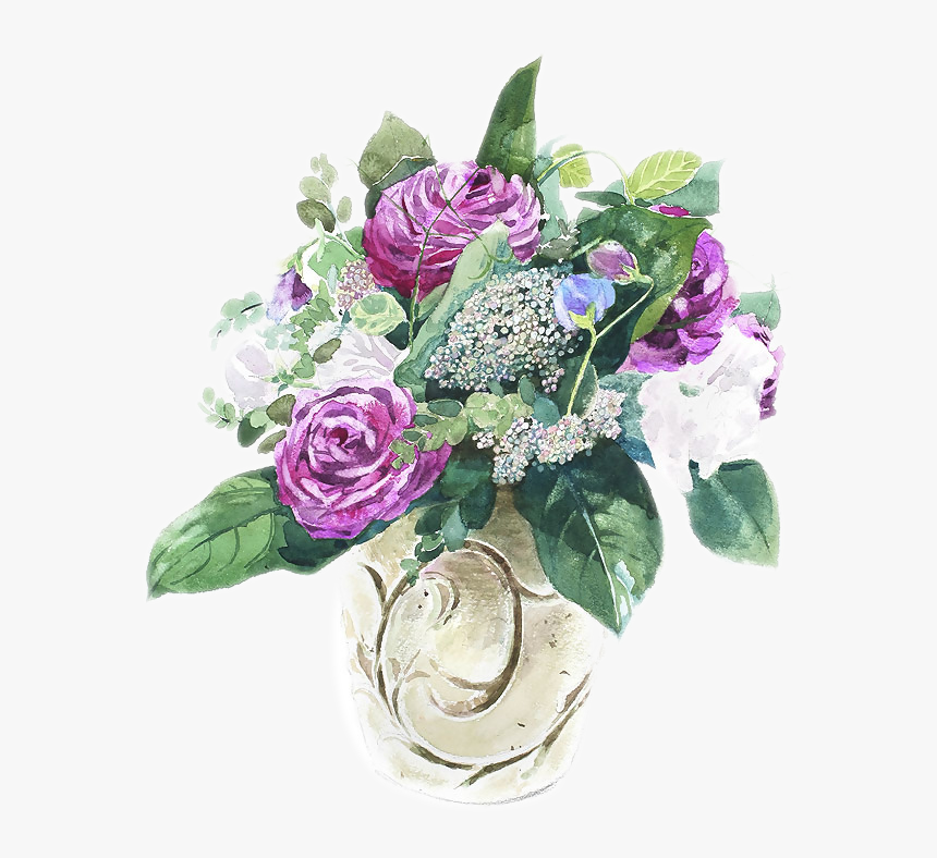 Art Purple Illustration Festival Watercolour Flowers - Bouquet, HD Png Download