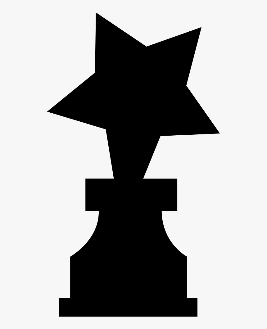 Star On A Award Trophy Silhouette, HD Png Download