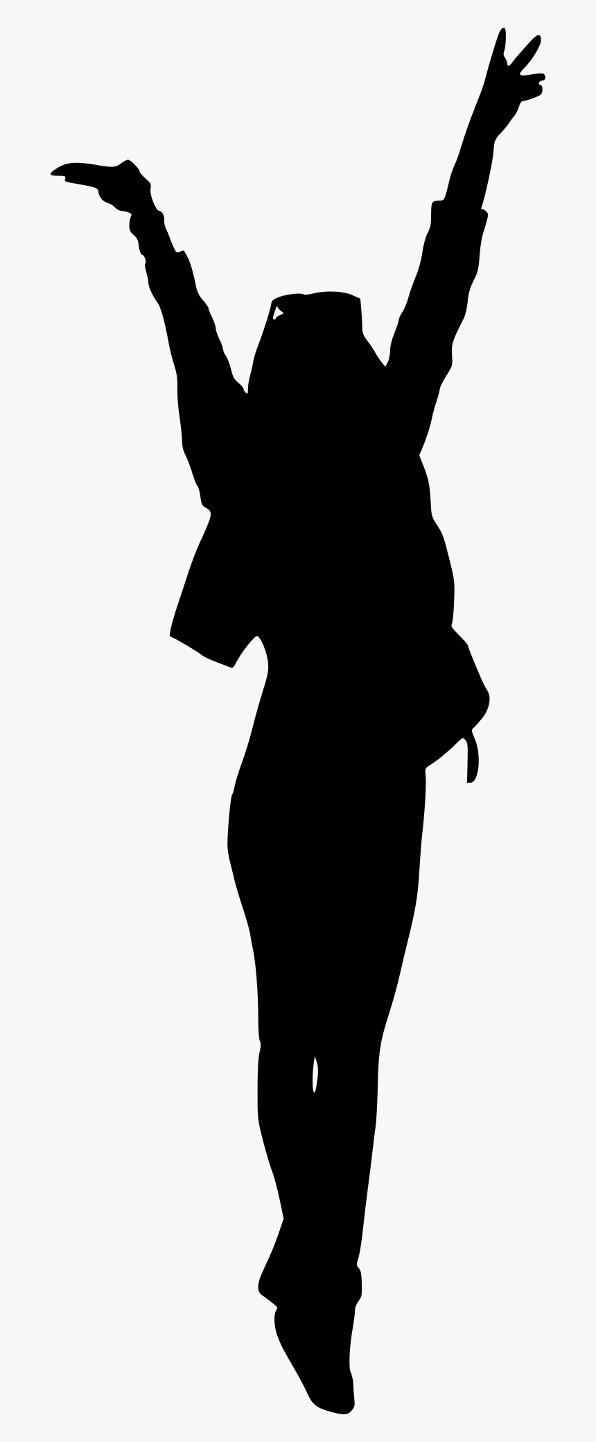 Silhouette With Hand Up, HD Png Download