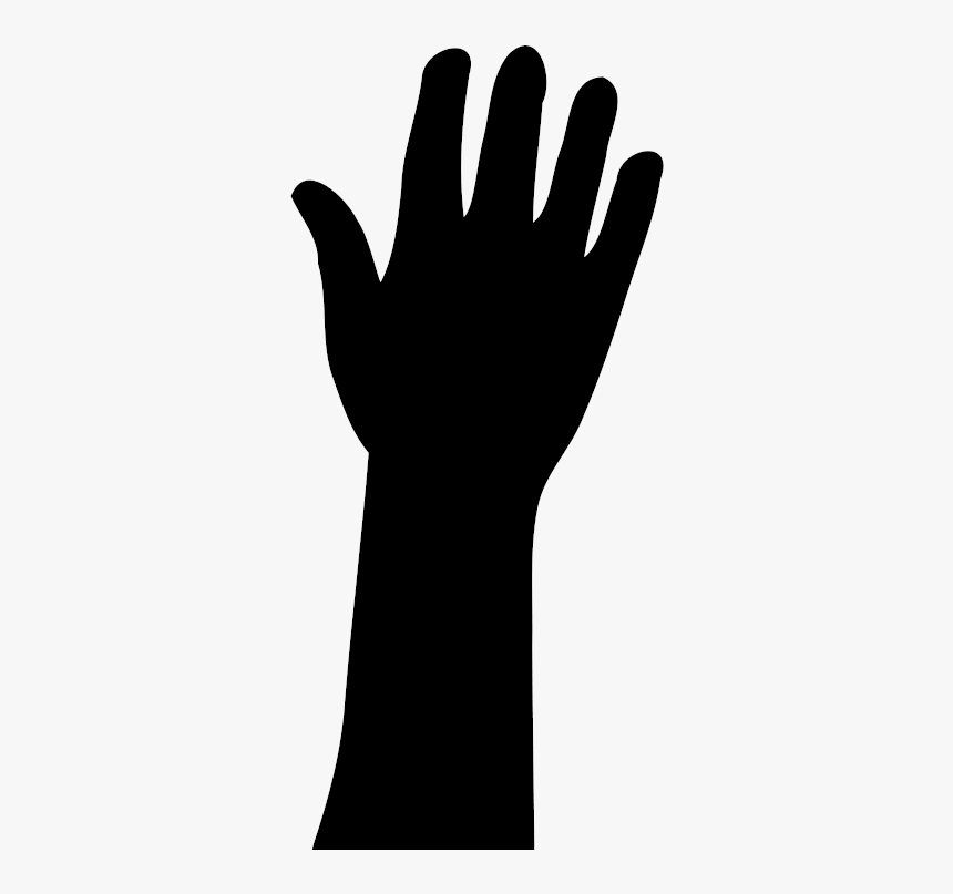 Hand Free Clipart Raised In Silhouette Dripsandcastle - Silhouette Raised Hand Clipart, HD Png Download
