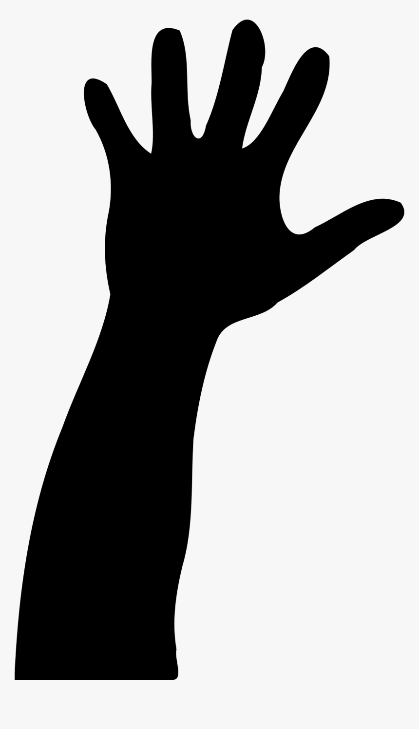 Child Raised Hand Clipart Silhouette - Raised Hand, HD Png Download