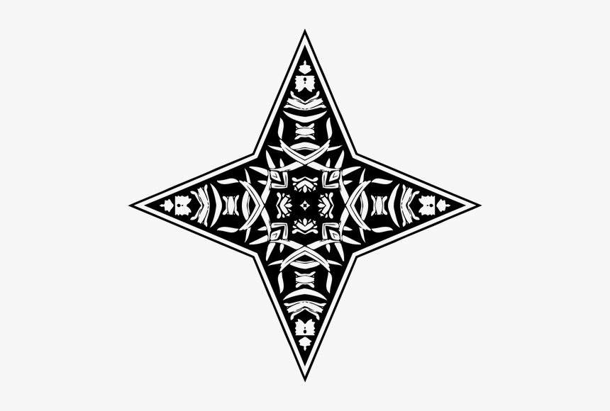 Decorative Star Silhouette - Cross, HD Png Download