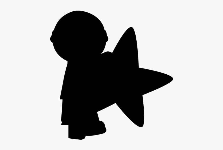 Transparent Little Boy Holding Star Silhouette - Silhouette, HD Png Download