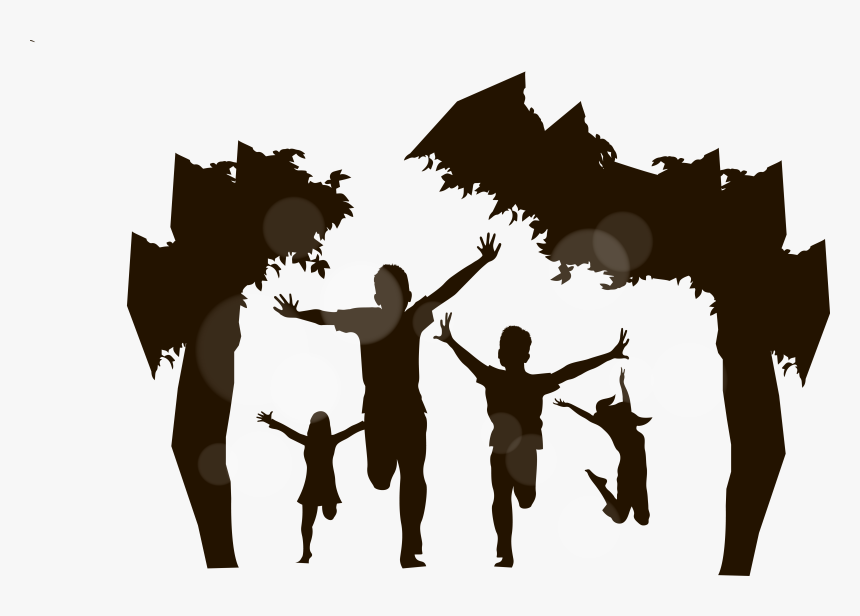 Children Silhouette Figures Png Download - Children's Silhouette, Transparent Png