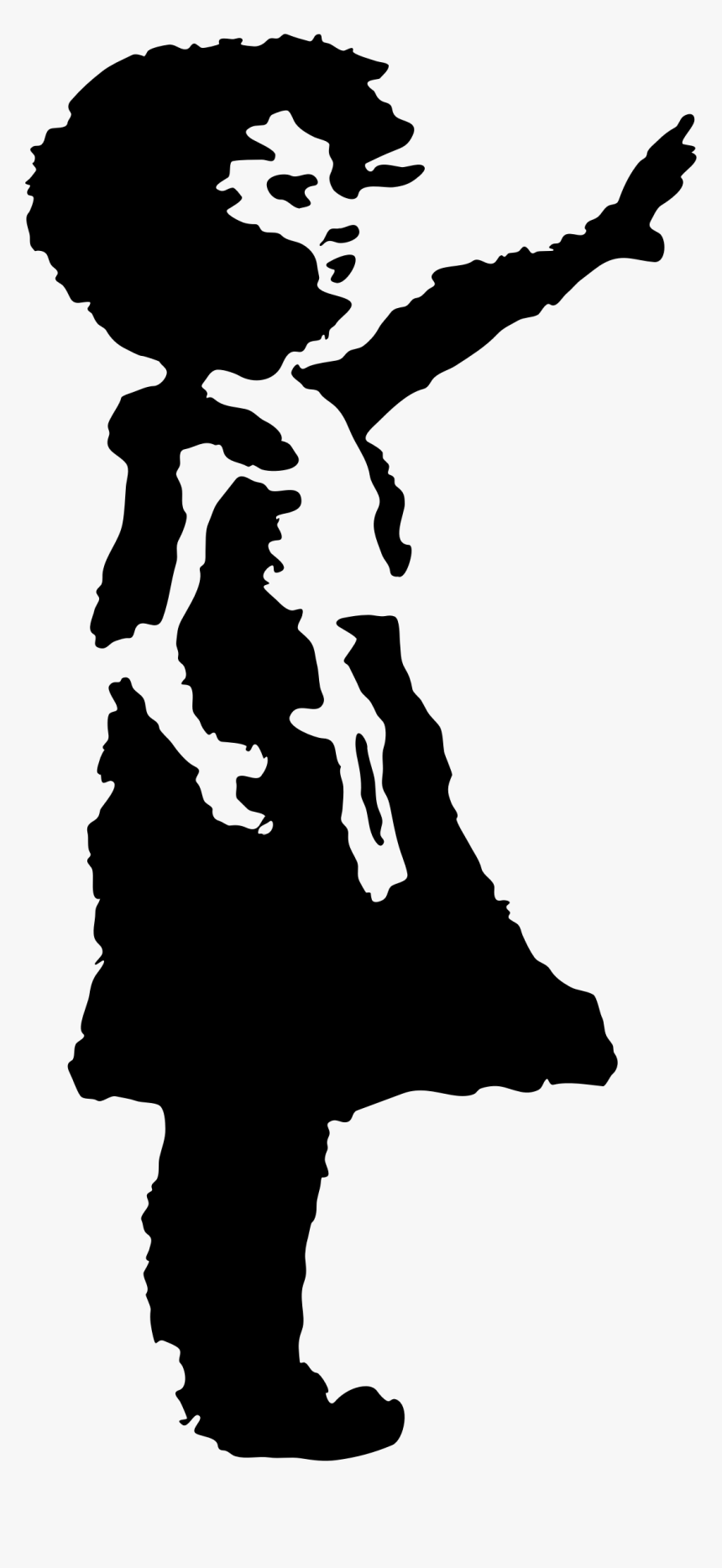 Transparent Little Girl Silhouette Png - Little Girl Stencil, Png Download