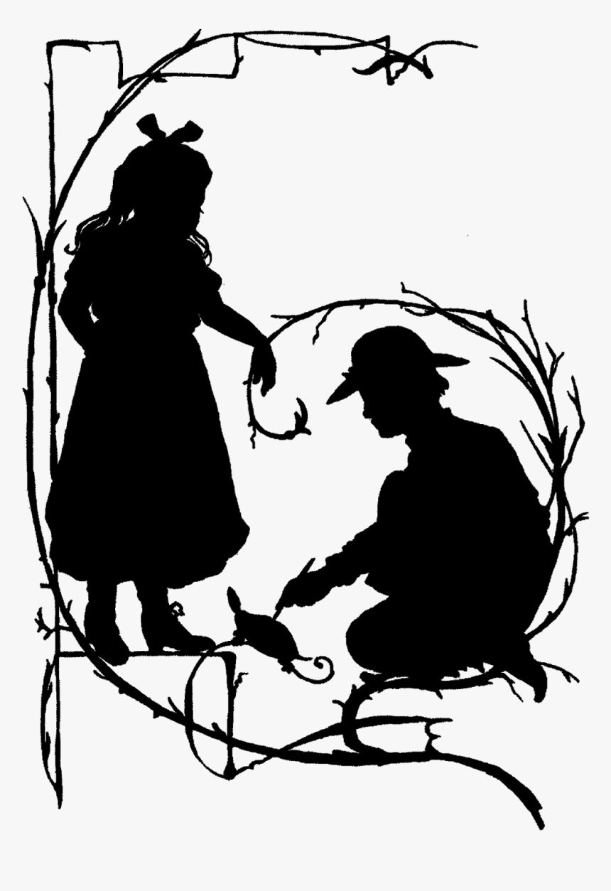 Silhouette Child Vintage, HD Png Download