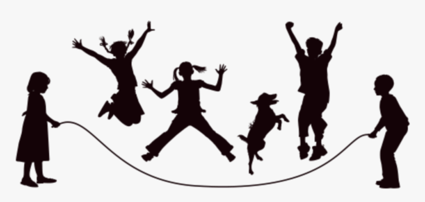 Ftestickers Children Jumprope Jumping Silhouette Freet - Children Silhouette Png, Transparent Png