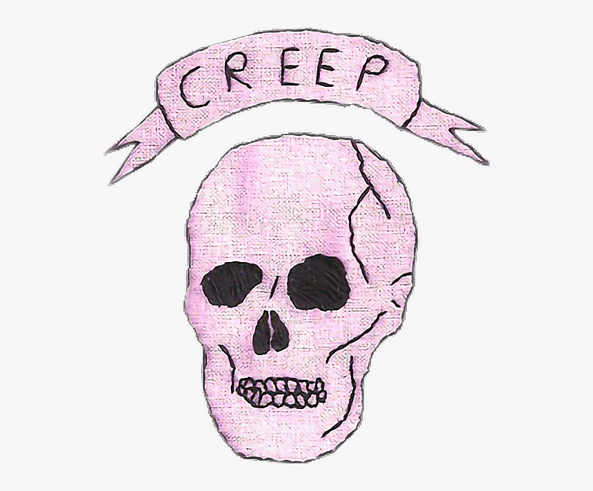 Creep Skull Patch Pink Tumblr Aesthetic - Aesthetic Tumblr Pink Transparent, HD Png Download