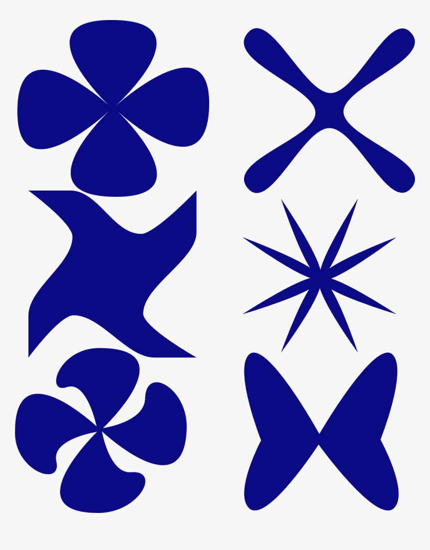 Butterfly, Shapes, Silhouettes, Star, Swirl, Blue - Organic Shapes In Art, HD Png Download