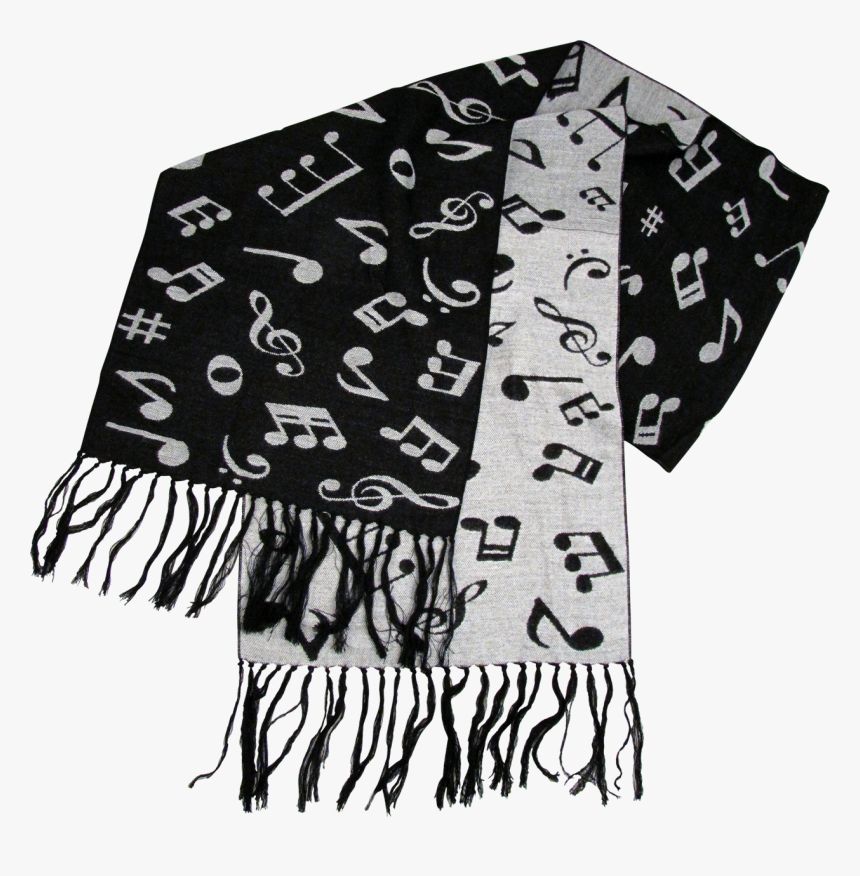 Black And White Music Note Scarf - Stole, HD Png Download