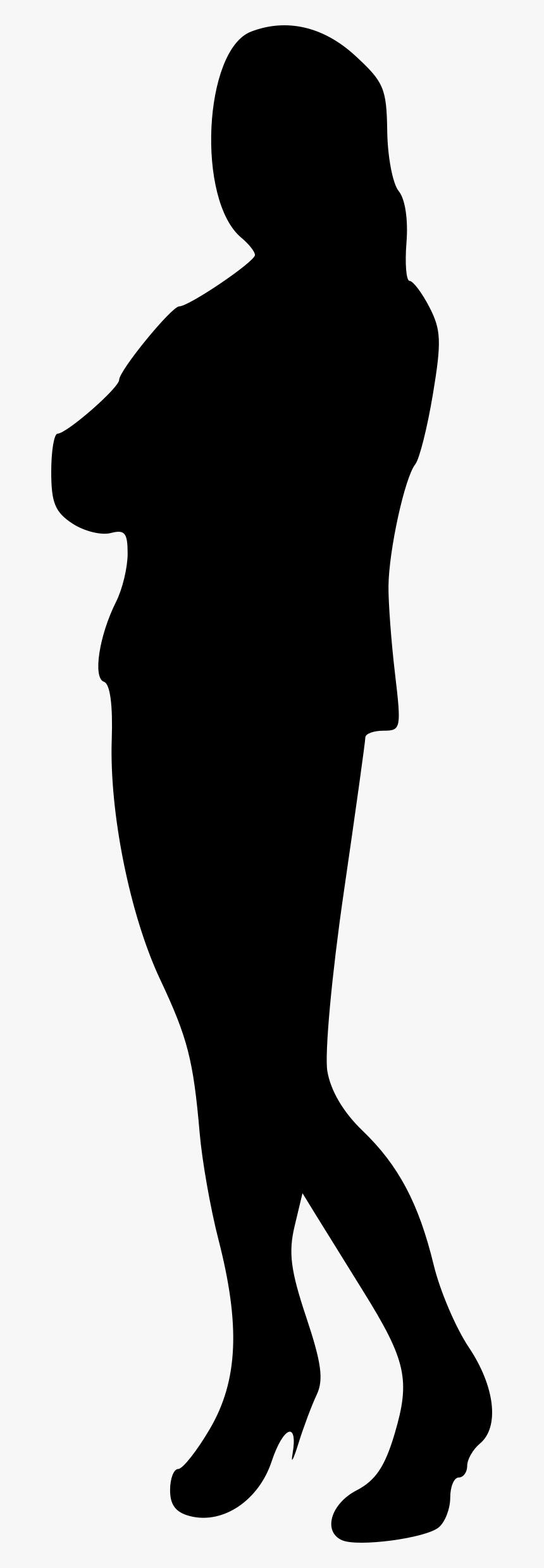 Clipart Girl Shadow - Crossed Arms Silhouette Png, Transparent Png