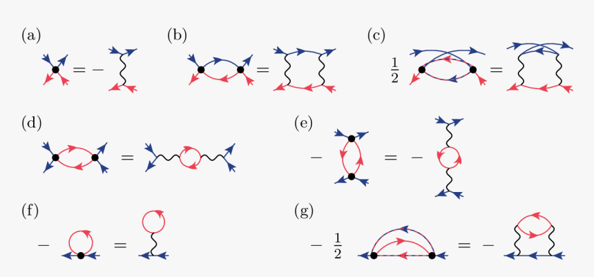 Blue Lines Denote Spin Up And Red Lines Spin - Feynman Diagram, HD Png Download