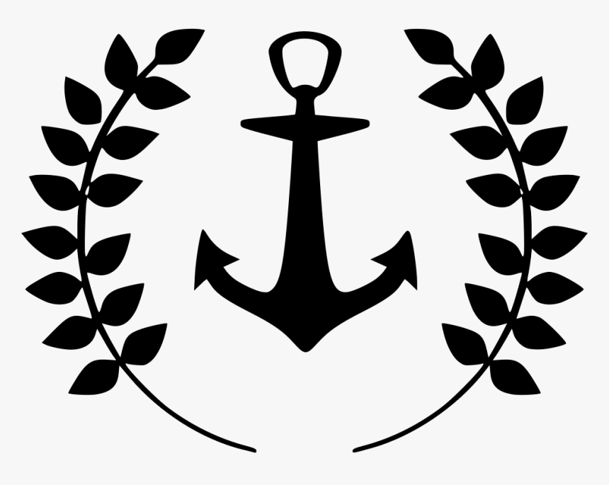 Anchor Laurels Sailor Marine Tattoo - Sailor Anchor Black And White Png, Transparent Png