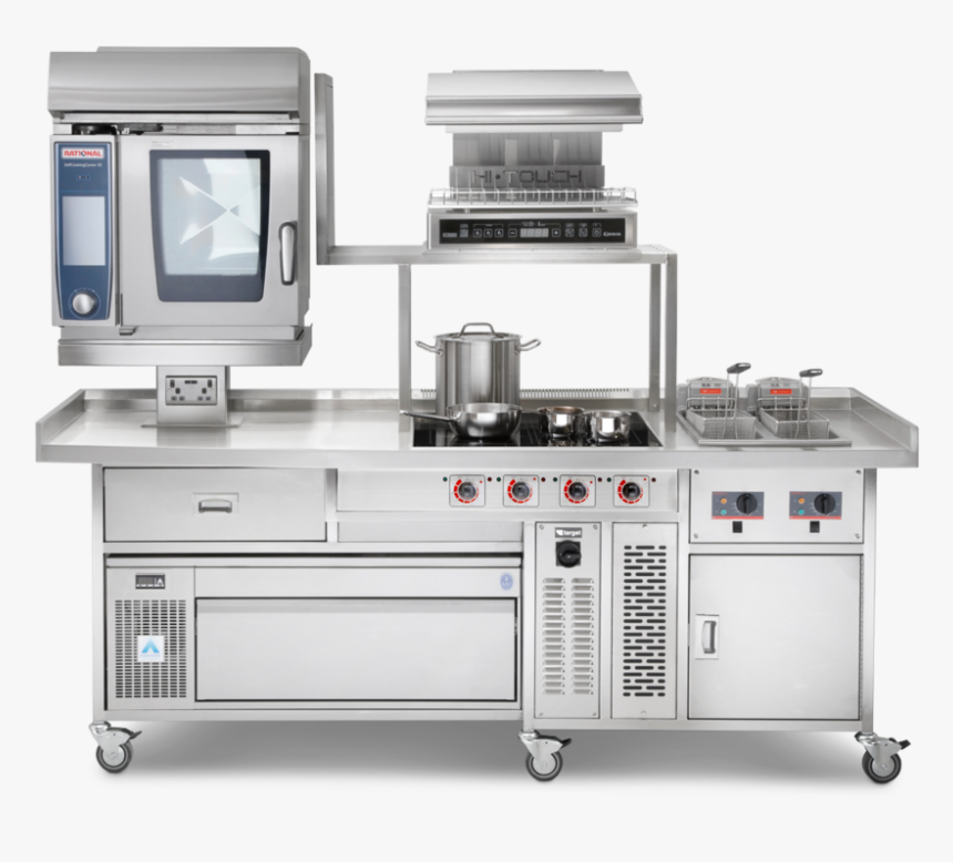 Commercial Induction Range With Hobs Fryer Combination - Kitchen, HD Png Download