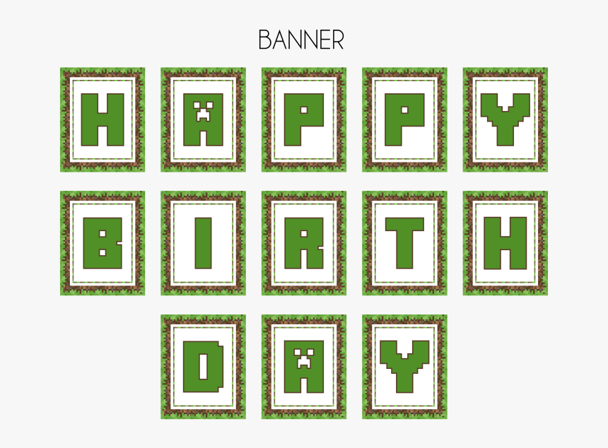 Minecraft Birthday Banner Printable Free Summafinance