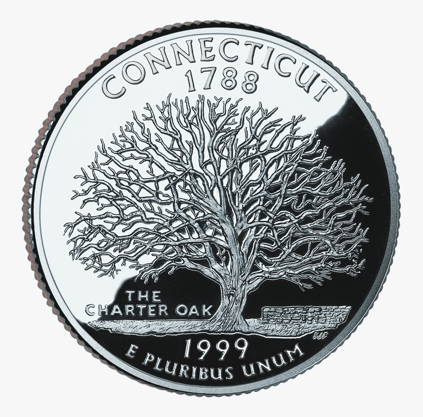 1999 Ct Proof - Connecticut State Quarter, HD Png Download