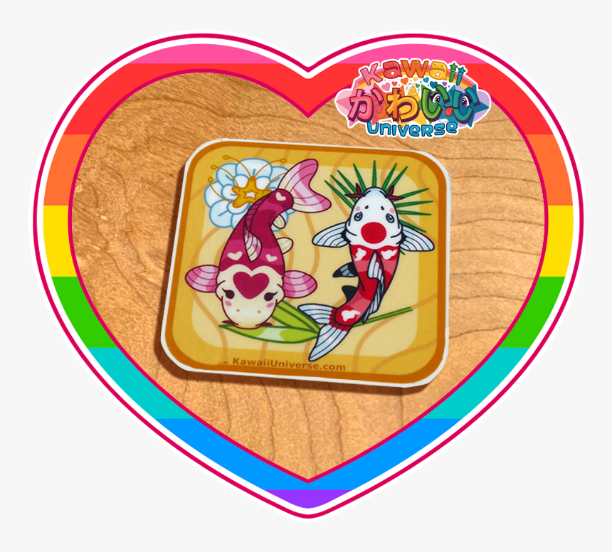Kawaii Universe Cute Lucky Koi Symbol Sticker Pic 01 - Kawaii Ginger And Wasabi, HD Png Download