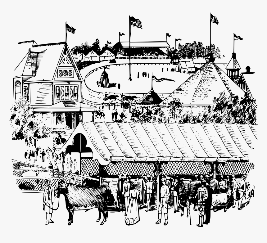 Transparent Party People Png - Black And White Country Fair, Png Download