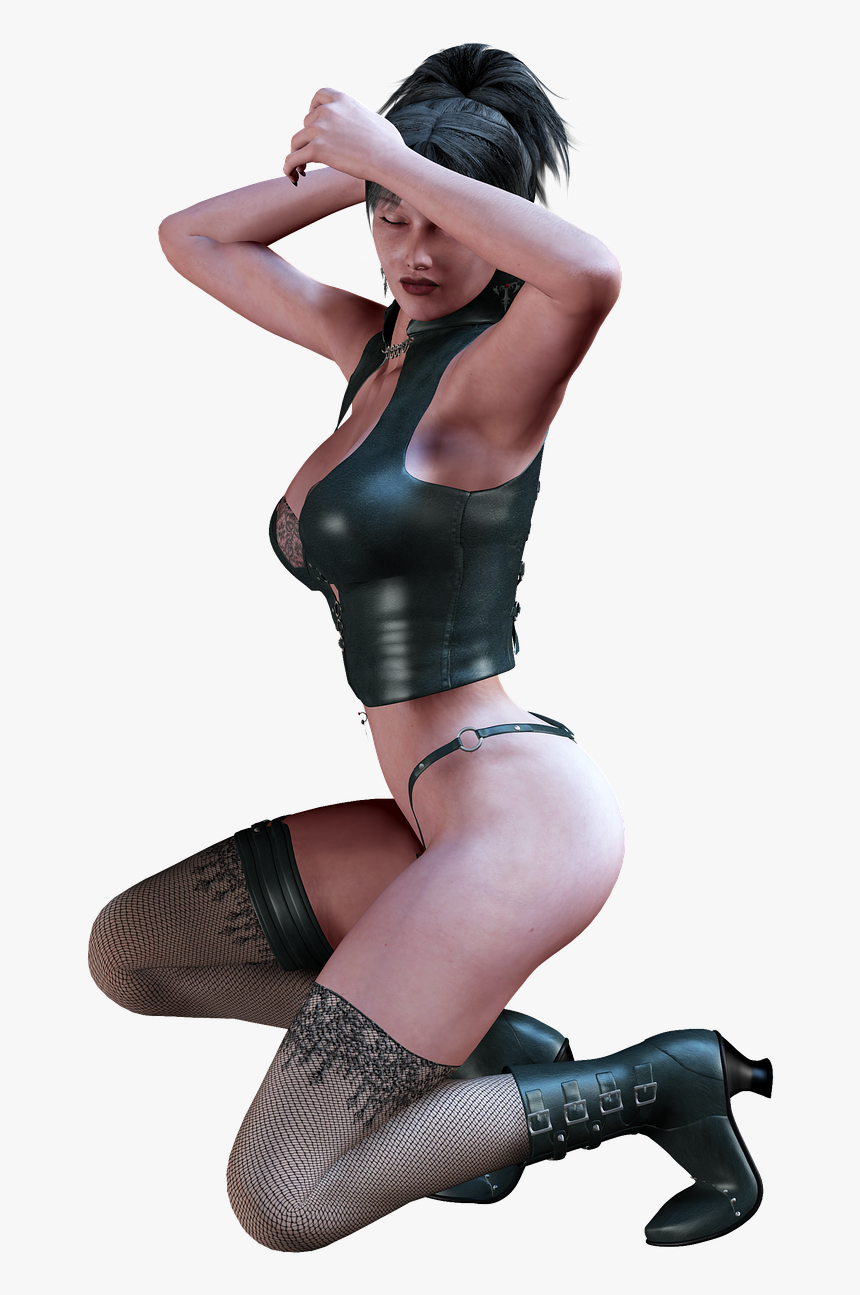 Sexy Girl On Her Knee Png, Transparent Png