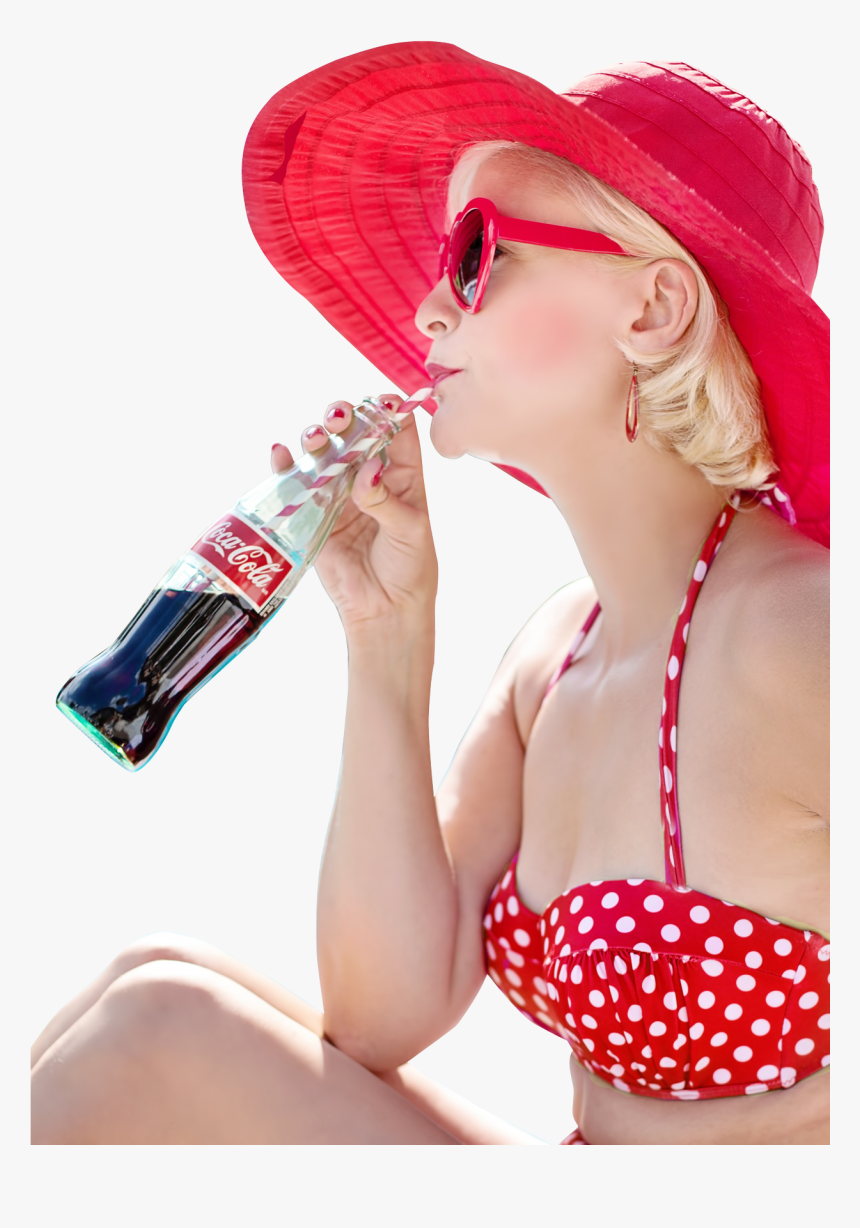 Sexy Woman Drinking Coca Cola Drink Png Image - Coca Cola Drinking Png, Transparent Png