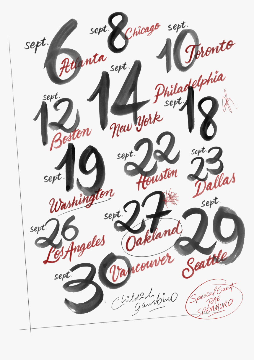 Childish Gambino Dates - Calligraphy, HD Png Download