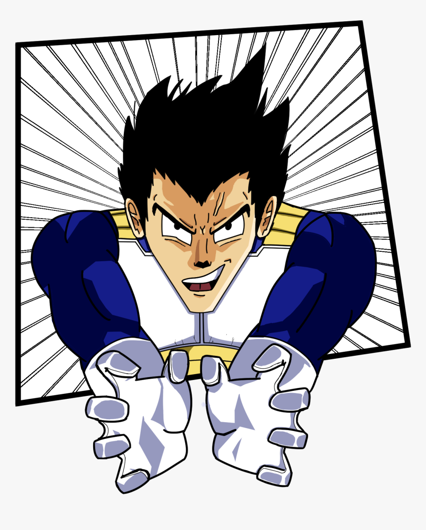 I Tried Drawing Vegeta In My Own Style At The Start - Cartoon, HD Png Download