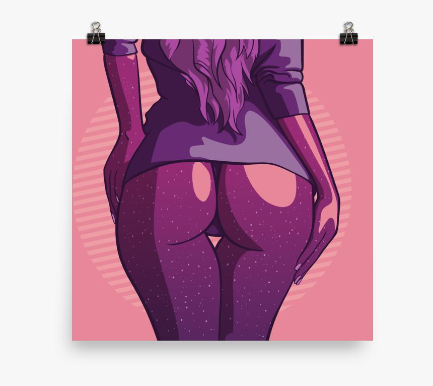 Printed Watercolour Hot Girl Poster Of A Sexy Woman - Booty Illustration, HD Png Download