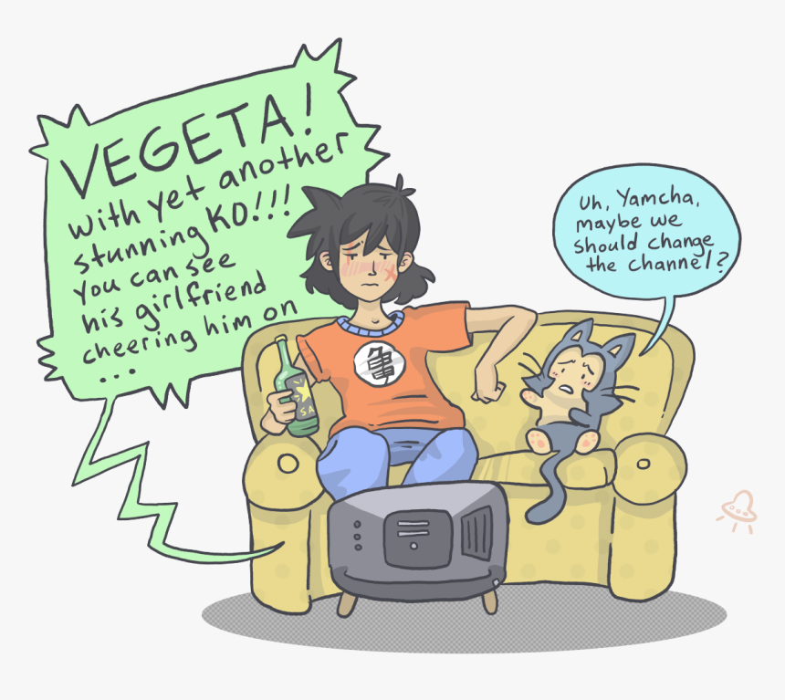 Thinking About Yamcha Getting Drunk And Watching The - Cartoon, HD Png Download