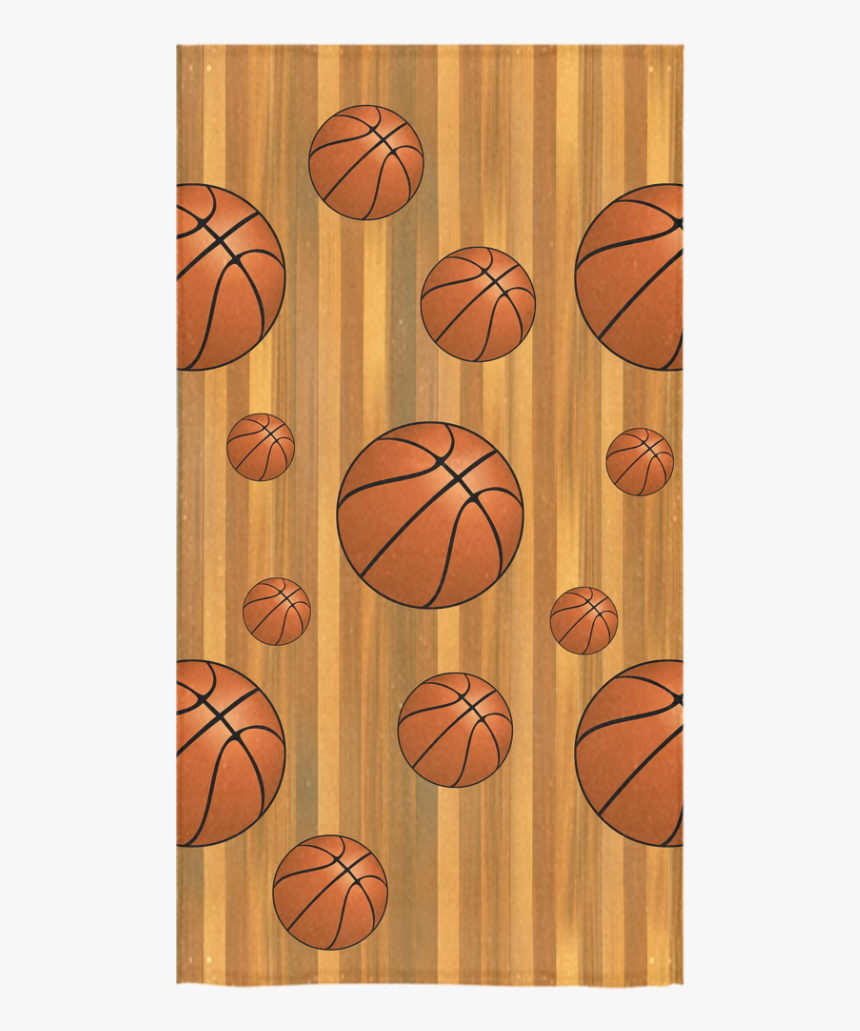 Basketballs With Wood Background Bath Towel 30 X56 - Basketball, HD Png Download