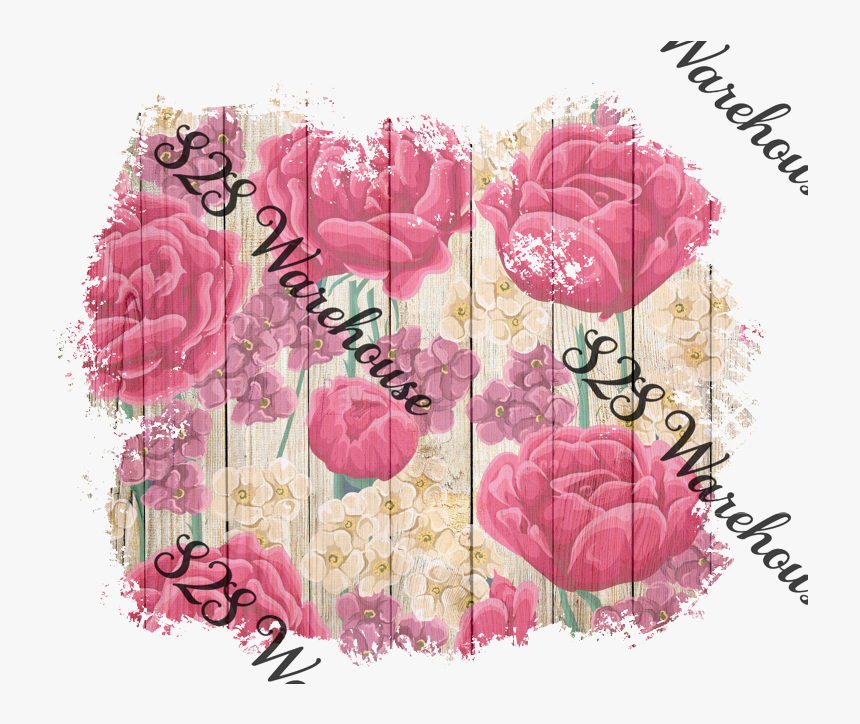 Floral Rose Wood Background - Fudo Madeira Com Flores, HD Png Download