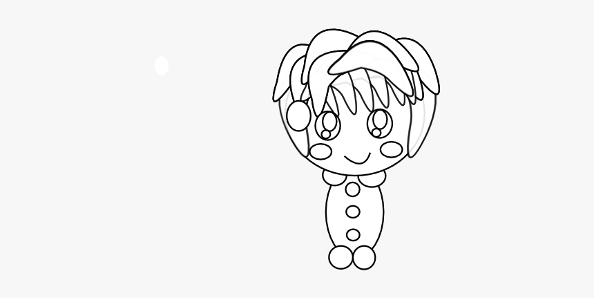 Anime Character Art 35 Black White Line Art 555px - Illustration, HD Png Download