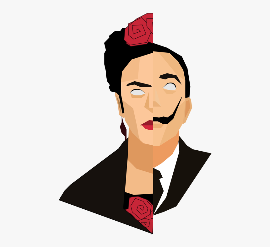 Frida Y Dali Dali, Frida Kahlo - Cartoon, HD Png Download