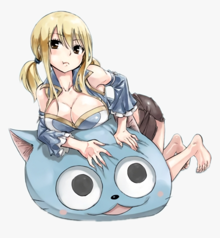 #anime #happy #lucy #heartfilia #fairy #tail #oppai - Lucy Heartfilia Ecchi Oppai, HD Png Download