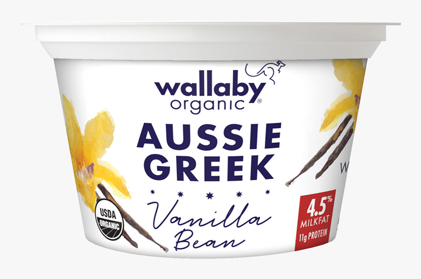 Wallaby Vanilla Bean Organic Whole Milk Greek Yogurt - Wallaby Greek Yogurt Vanilla Bean, HD Png Download