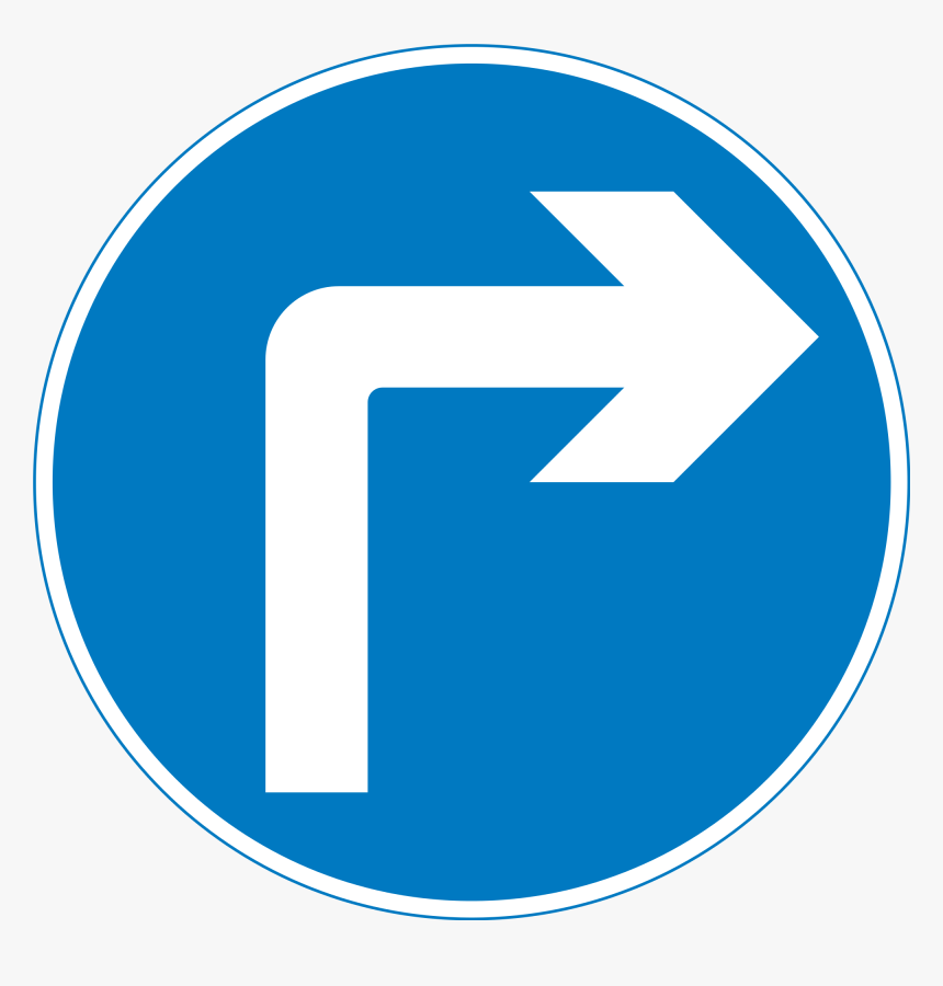 Uk Traffic Sign 609a - Traffic Sign Turn Right, HD Png Download