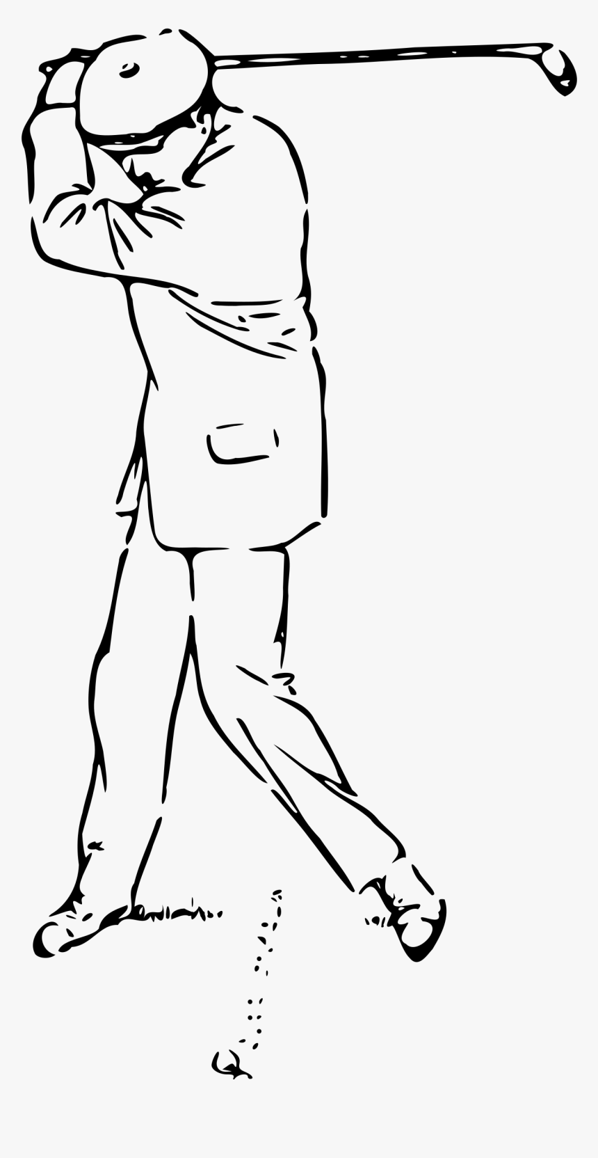 Golfer At The Top Of The Stroke Clip Arts - Golfer Clip Art, HD Png Download
