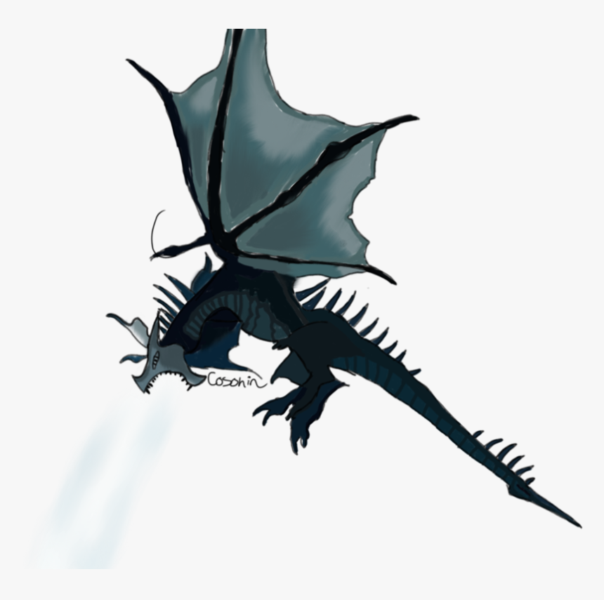 Mythical-creature - Skyrim Frost Dragon Png, Transparent Png