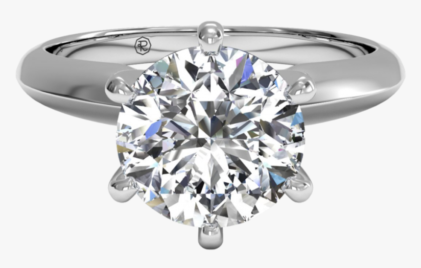 Engagement Ring Diamond Prong Setting Solitaire - Six Prong Solitaire Engagement Ring, HD Png Download