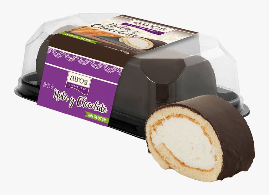 Whipped Cream And Chocolate Swiss Roll - Chocolate, HD Png Download