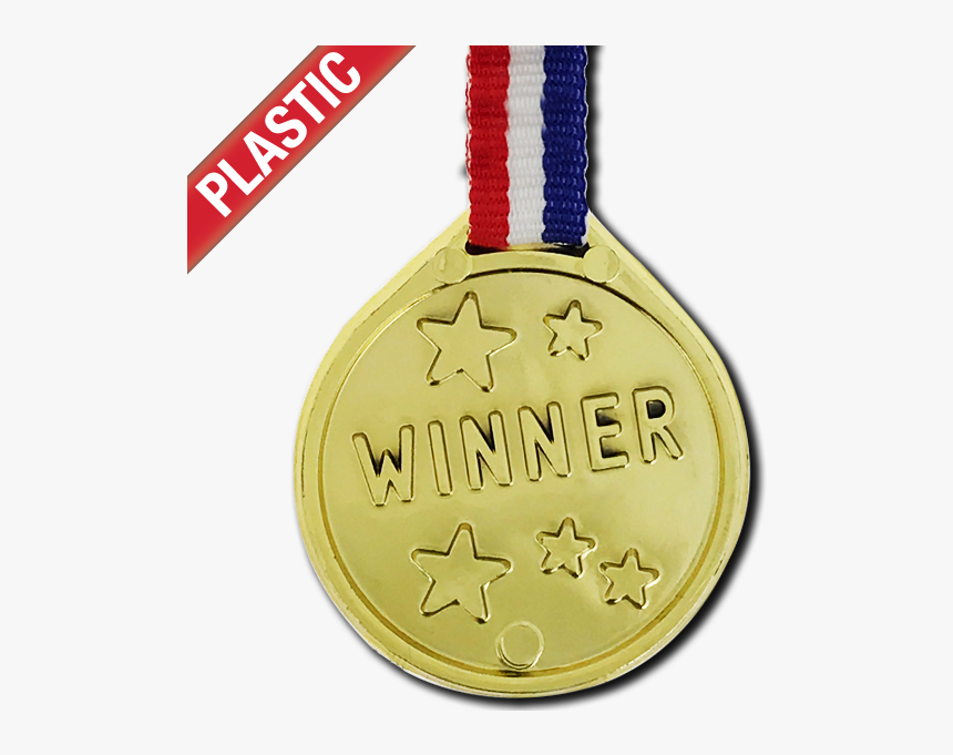 Plastic Gold Winner Medal By School Badges Uk - Gold Medal, HD Png Download