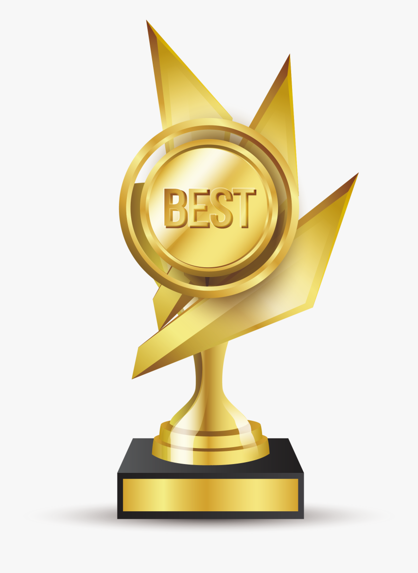 Gold Medal Award Elements Transprent Png - Gold Medal And Trophy, Transparent Png
