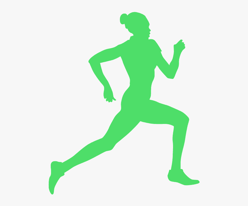 Woman Running Pink Silhouette, HD Png Download