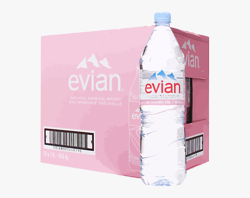 Transparent Fiji Bottle Png - 12 Mineral Water Bottles Box, Png Download