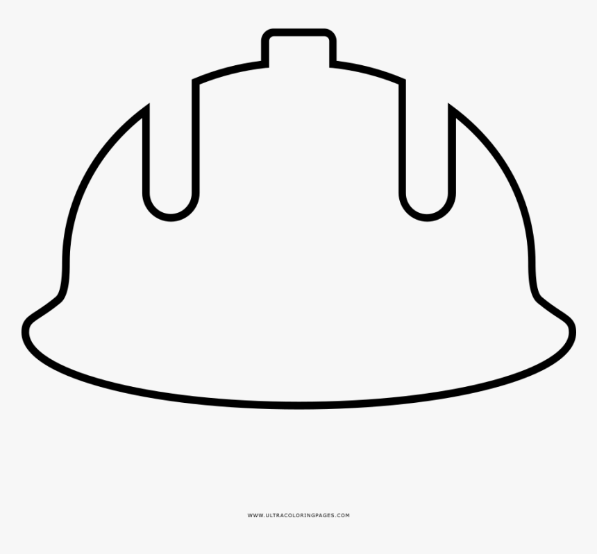 Construction Helmet Coloring Page - Line Art, HD Png Download