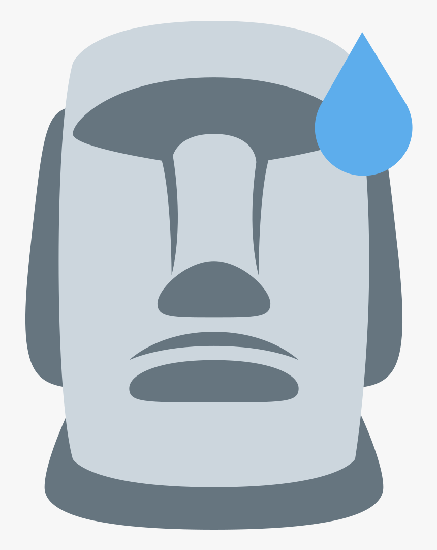 A Moai With A Sweat Drop - Moyai Emoji, HD Png Download