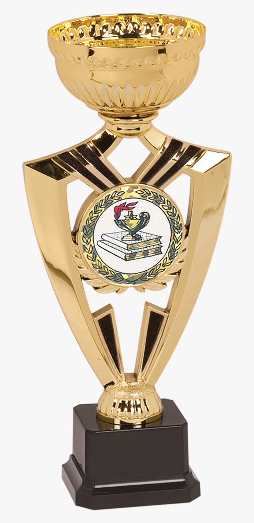 Gold Ribbon Cup Trophy - Trophy, HD Png Download