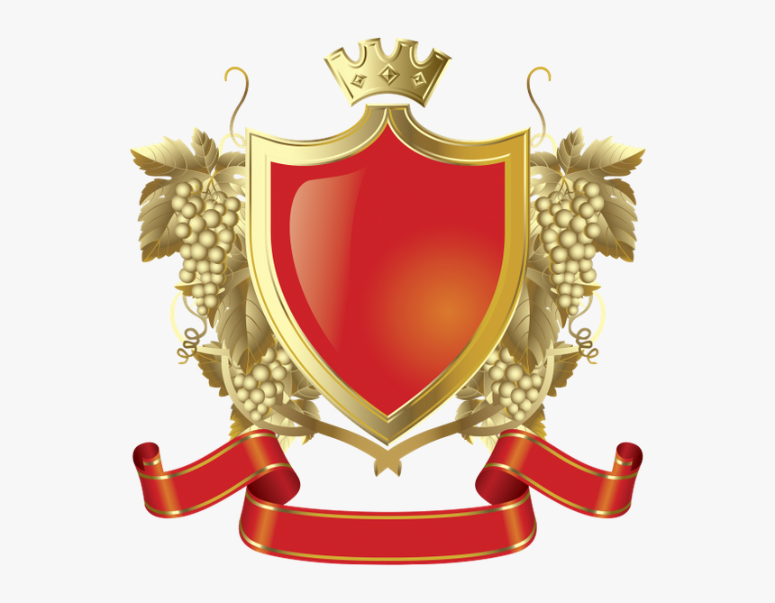 Золотая Корона, Золотой Щит, Золотой Венок, Лента, - Red Royal Emblem Vector, HD Png Download