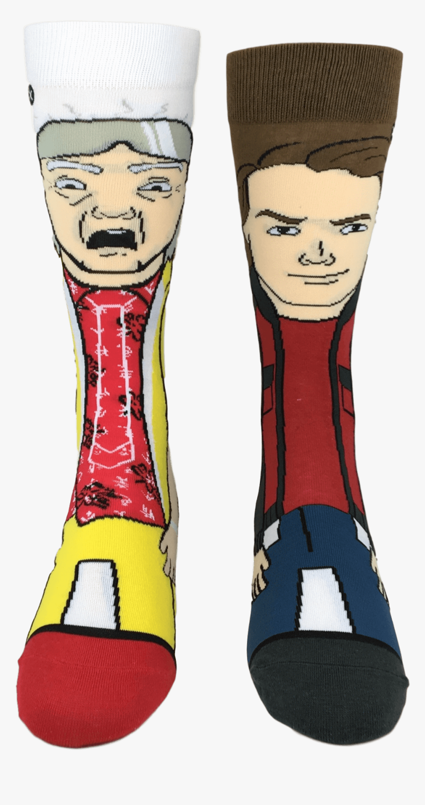 Back To The Future Ii Doc And Marty 360 Socks By Odd - Cartoon, HD Png Download
