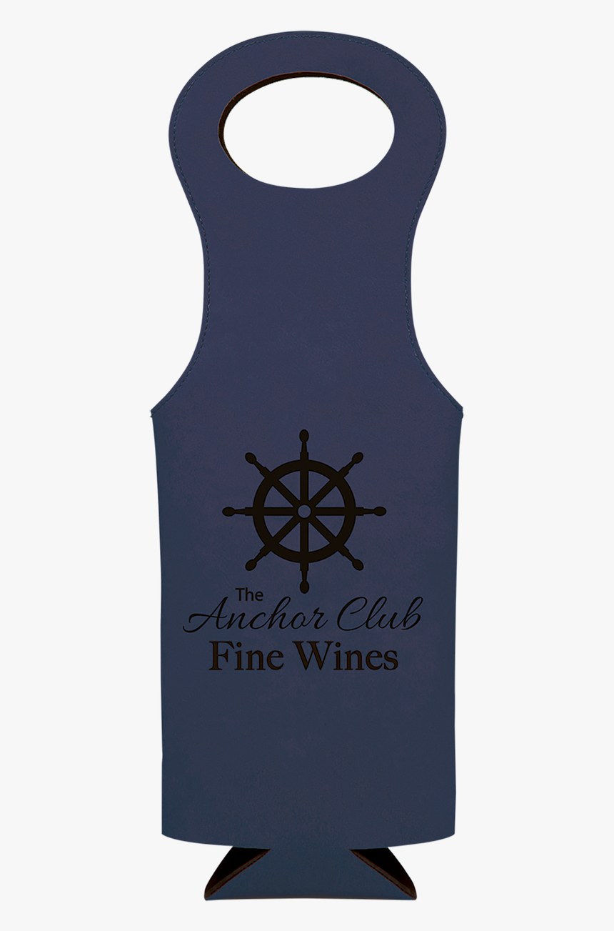 Blue Leatherette Wine Bag With Custom Laser Engraving - Active Tank, HD Png Download