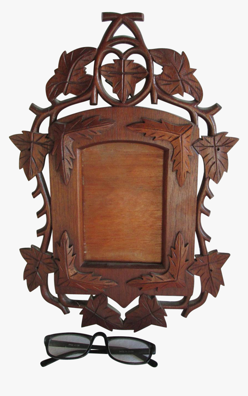 Antique Hand Carved Folk Art Picture Frame - Wood, HD Png Download